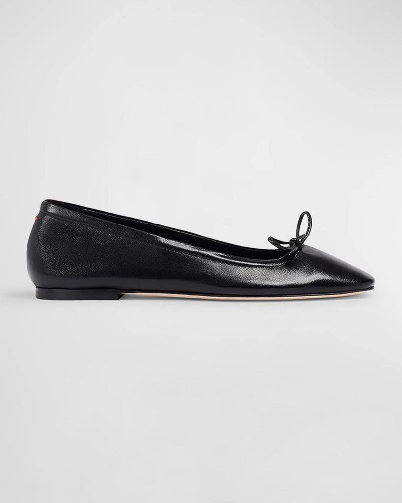 AEYDE Delfina Leather Bow Ballerina Flats