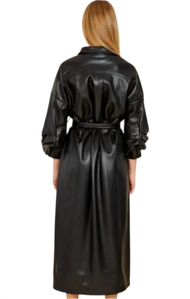 Vegan Leather Ruched Sleeve Maxi Dress In Black  On Sale Now with Up to  48% Off | Discover Exclusive Deals & Savings at BeyondStyle  Authentic  DOLCE CABO women|clothing|dresses with Limited-Time