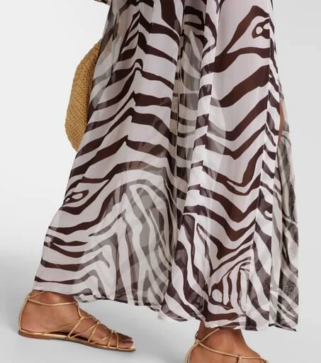 Alexandra Miro Betty zebra-print chiffon kaftan 5