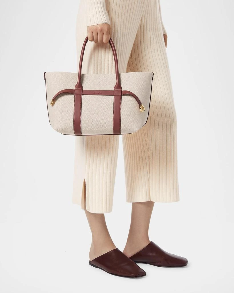 Loro Piana Ghiera Small Canvas Shopper Tote Bag 2