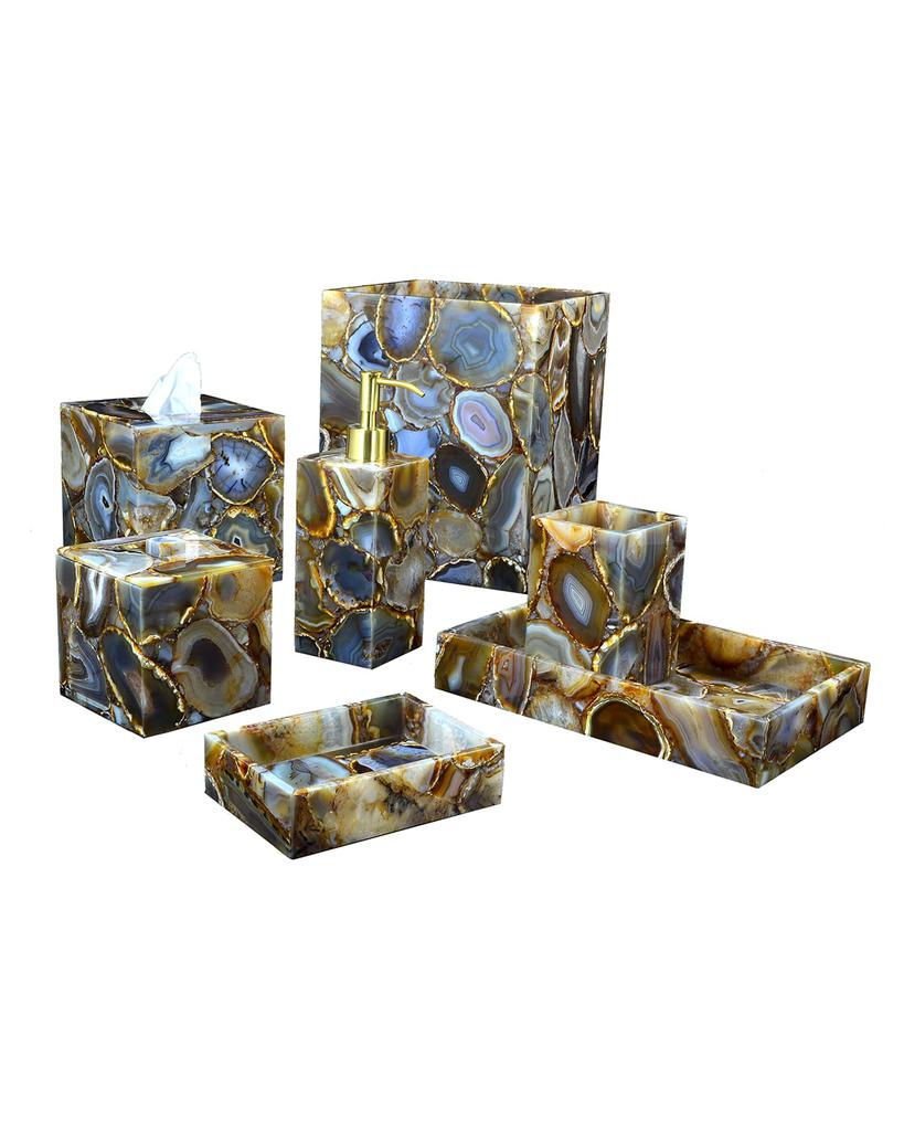 Mike & Ally Taj Agate Wastebasket