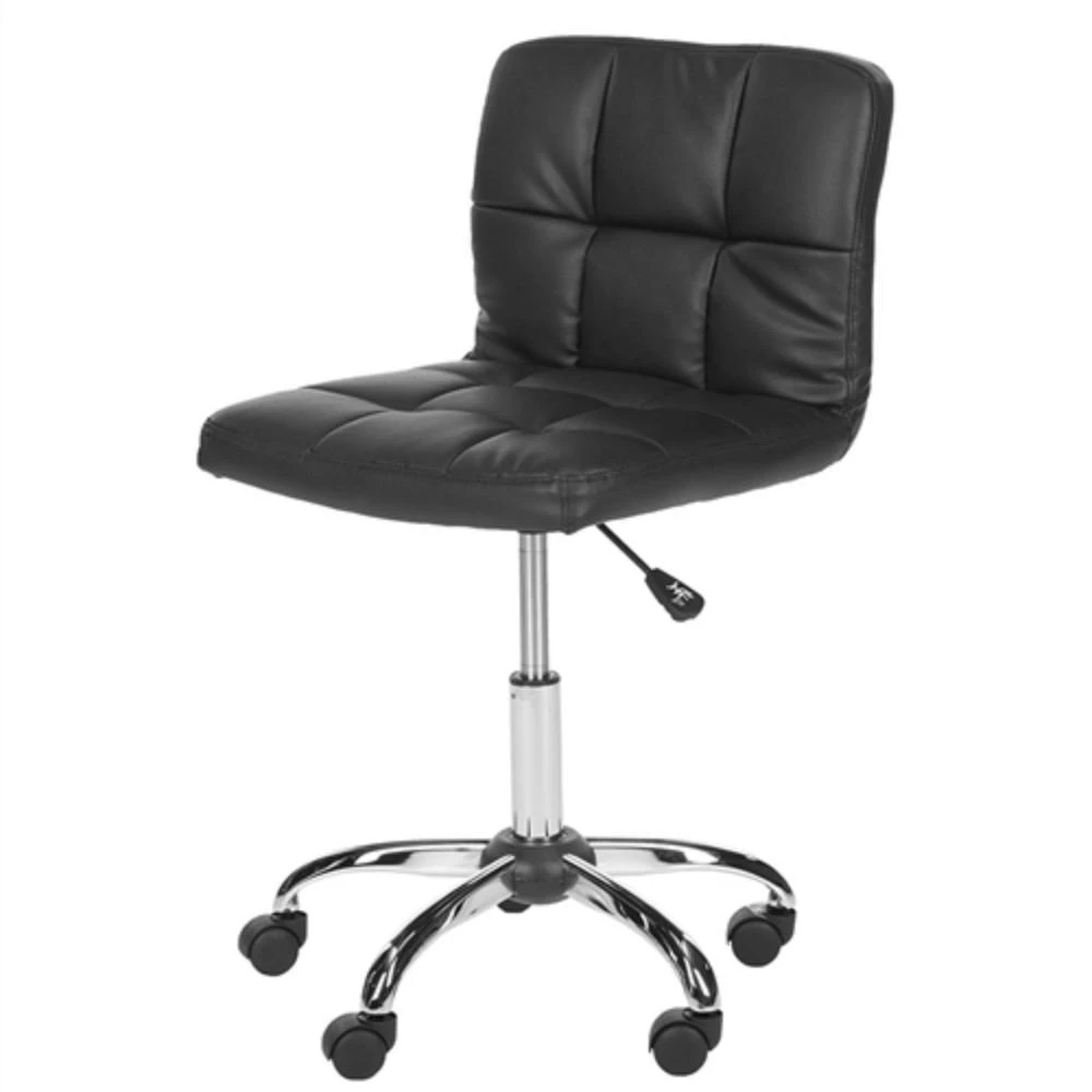 Hivvago Modern Black Faux Leather Cushion Home Office Desk Chair