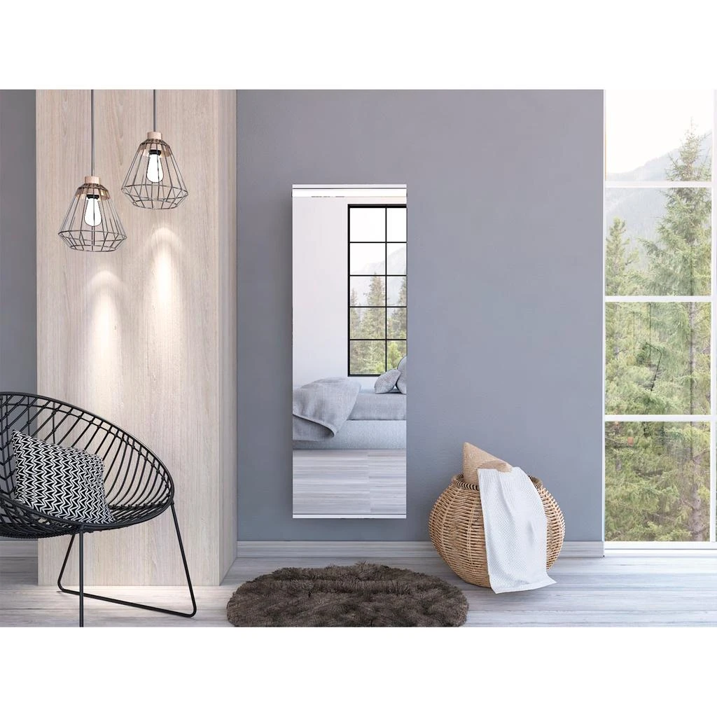 Streamdale Furniture Streamdale Leto Wall Shoe Rack with Mirror - 10-Shoe Capacity