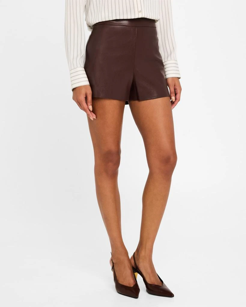 Alice + Olivia Hera High-Rise Vegan Leather Shorts 4