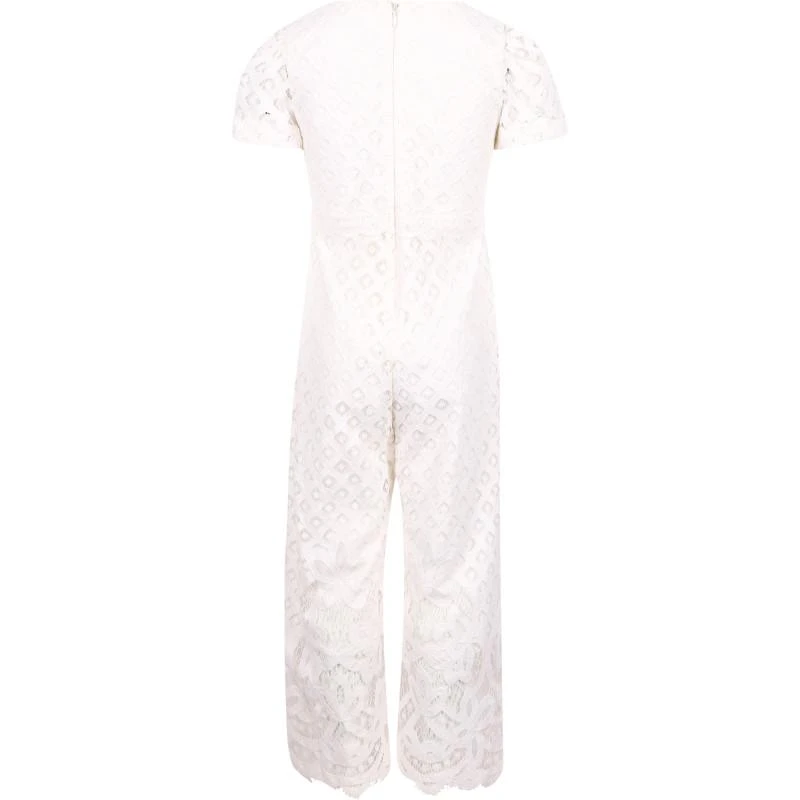 Abel & Lula Openwork long jumpsuit in white 2