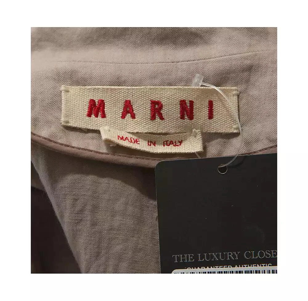 Pre-Owned Marni Women
s Beige Linen Press Button Short Sleeve Top 4