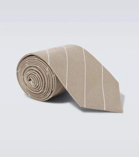 Yves Saint Laurent Striped silk grosgrain tie 1