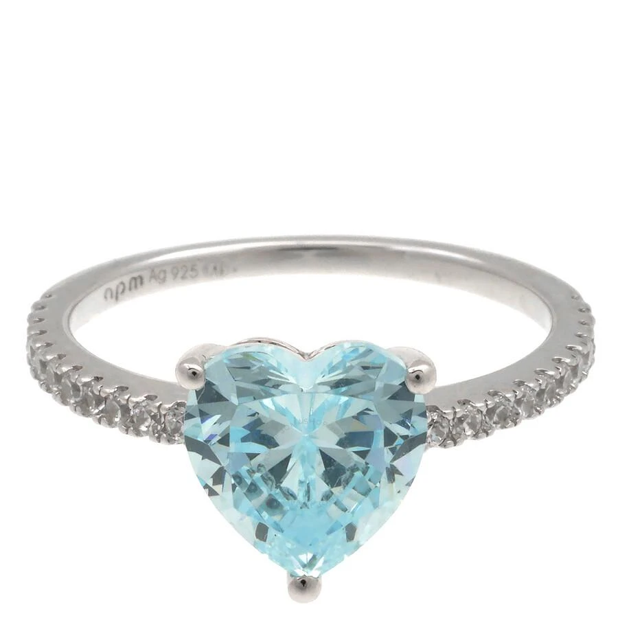 apm Monaco Sterling Silver Blue Heart Ring 1