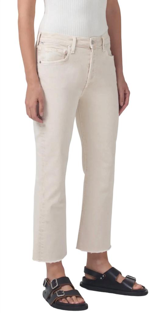 Citizens Of Humanity Isola Mid Rise Cropped Boot Jean In Almondette