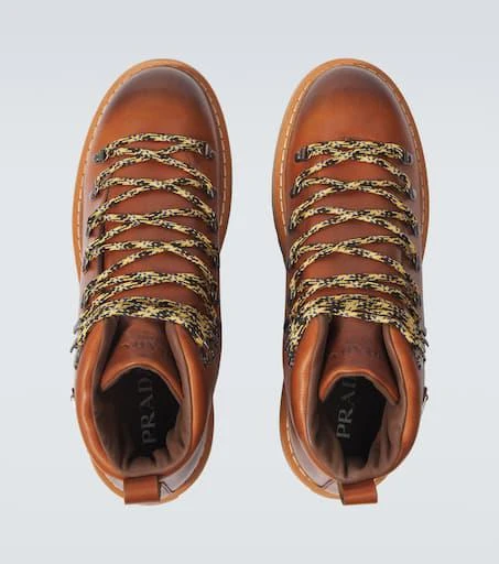 Prada Logo leather lace-up boots 4