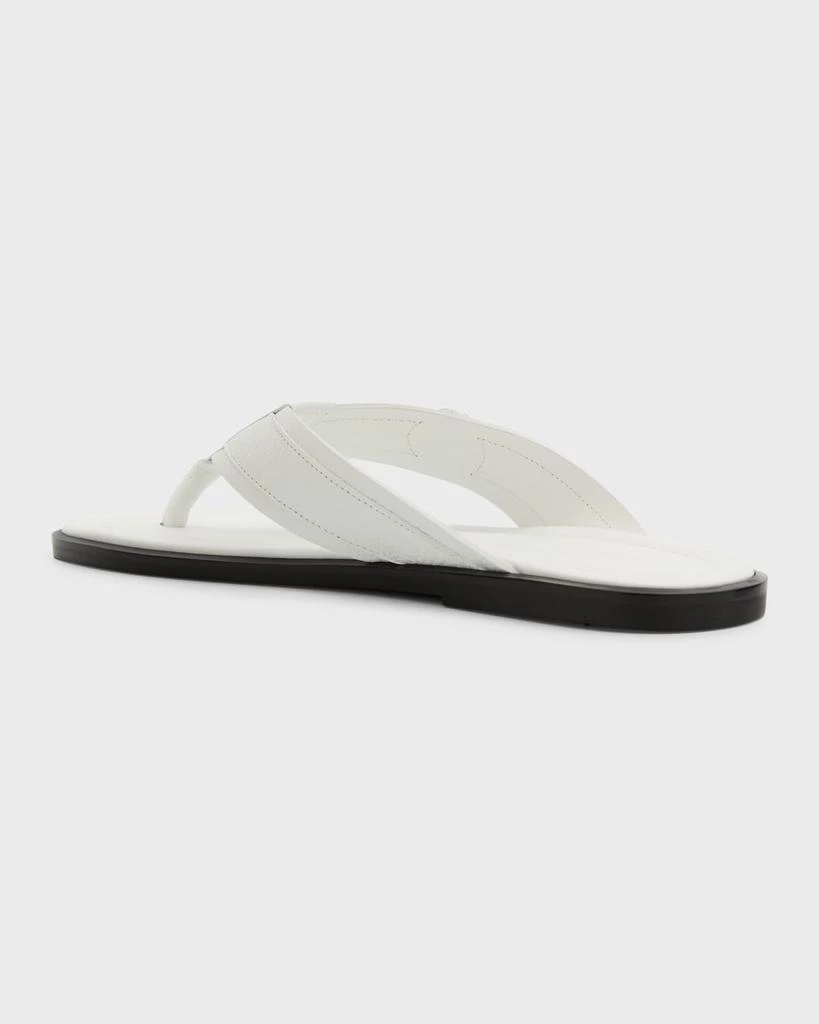Giorgio Armani Men's GA-Logo Leather Flip Flops 4