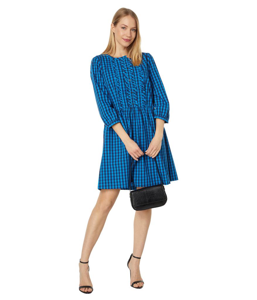 Draper James Ruffle Placket Shift in Blue Gingham