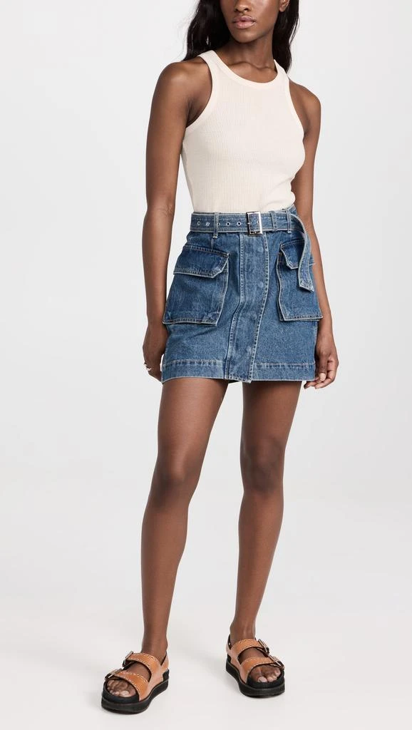 Pixie Market AR Denim Cargo Belted Mini Skirt 4