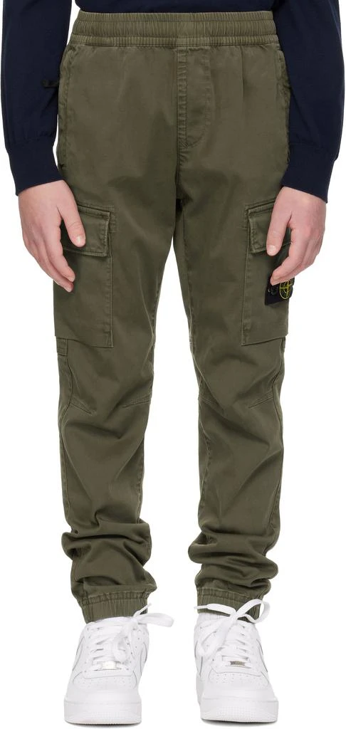 Stone Island Junior Kids Khaki 30115 Cargo Pants 1