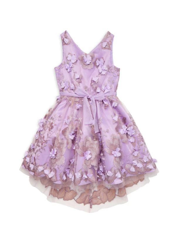 Christian Siriano Girl's Floral Appliqué Tulle Dress 1