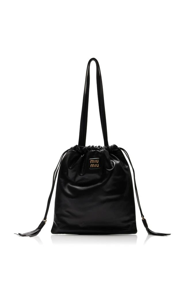Miu Miu Miu Miu - Leather Tote Bag - Black - OS - Moda Operandi 1