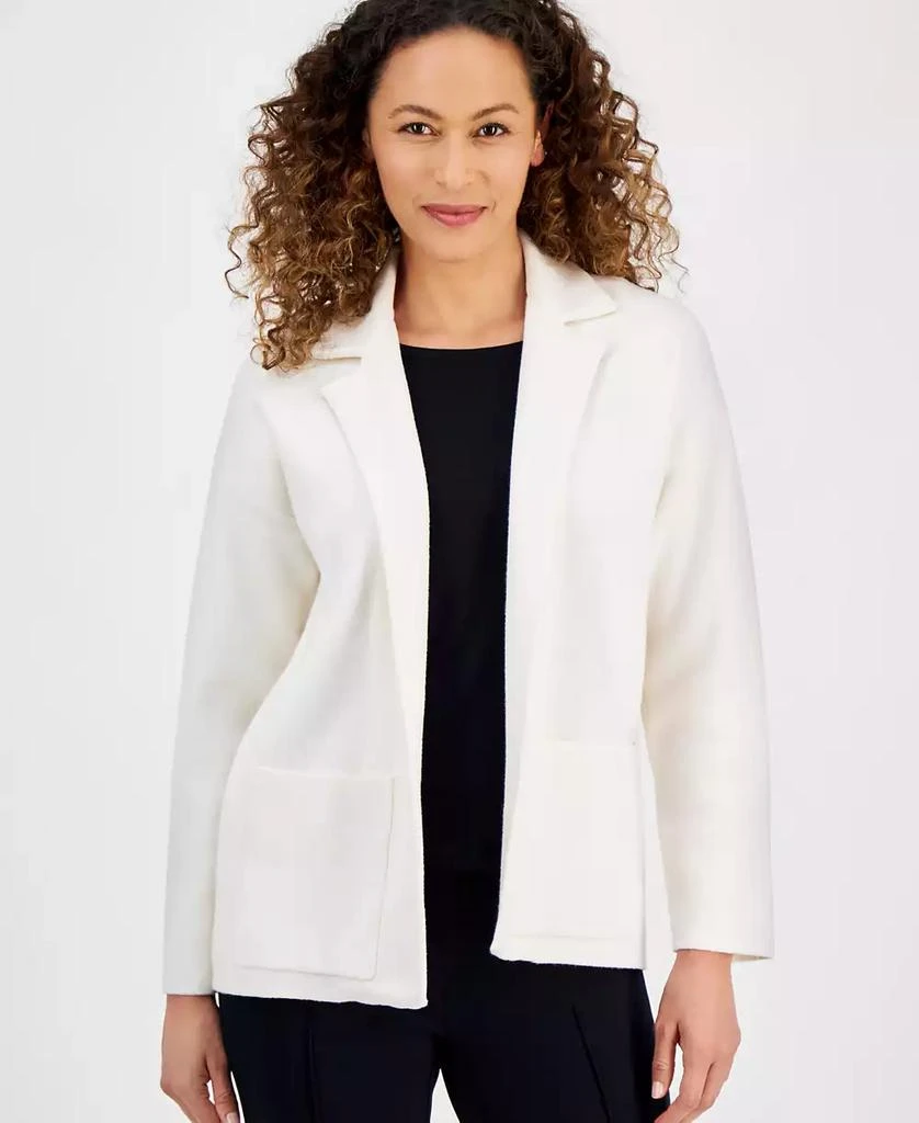 AK Anne Klein Petite Open-Front Long-Sleeve Blazer Cardigan 1