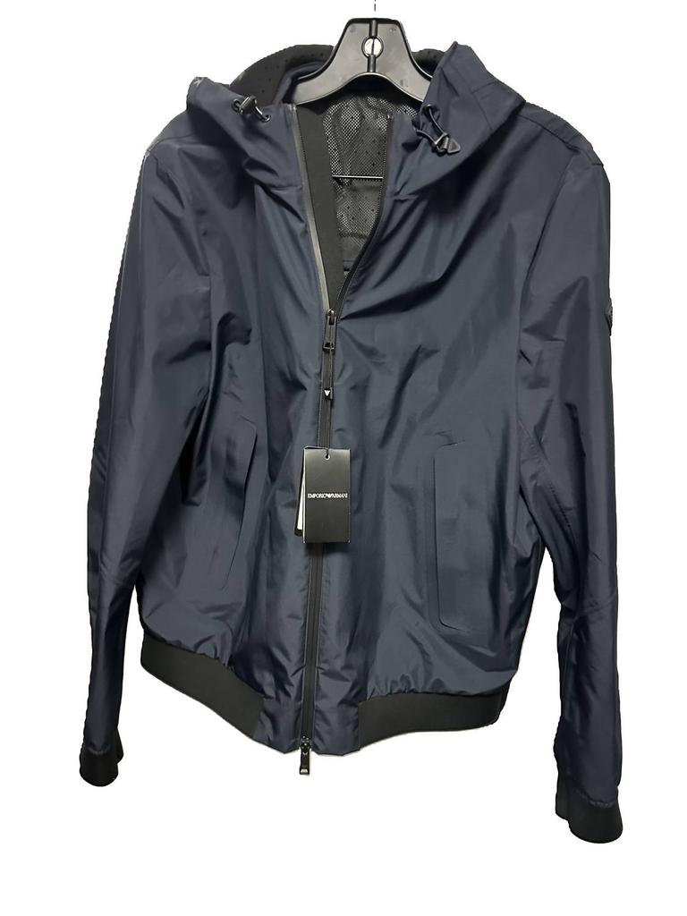 Shop Emporio Armani Embellished Zip-Up Jacket, Size Small on