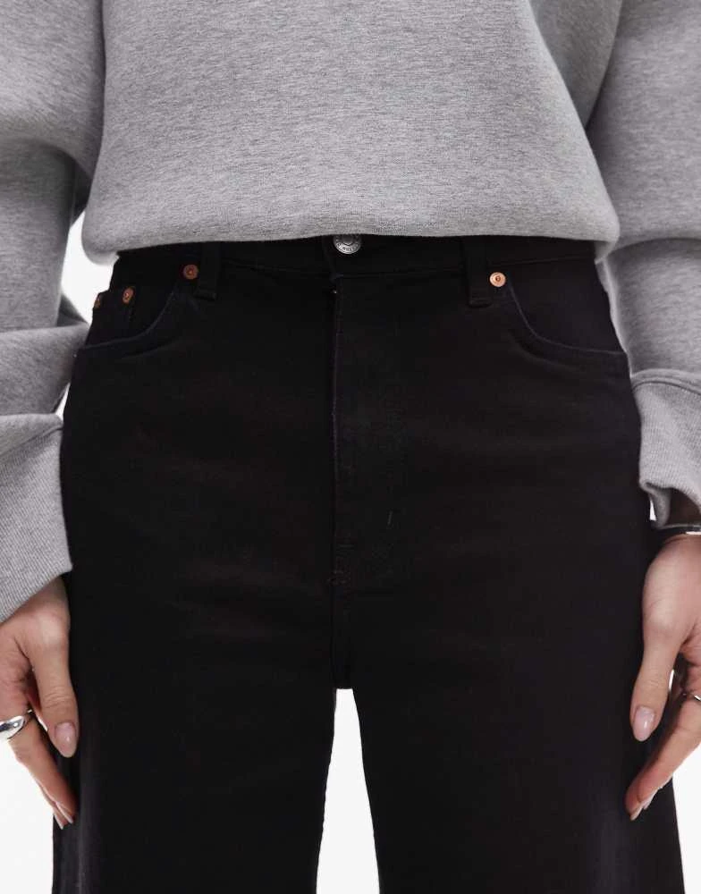 & Other Stories & Other Stories stretch wide leg cropped jeans in black rinse 5