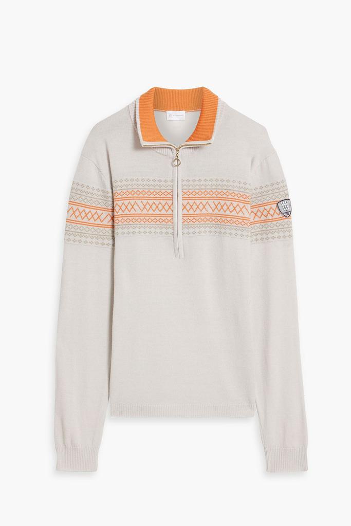 WE NORWEGIANS Fair Isle merino wool half-zip sweater