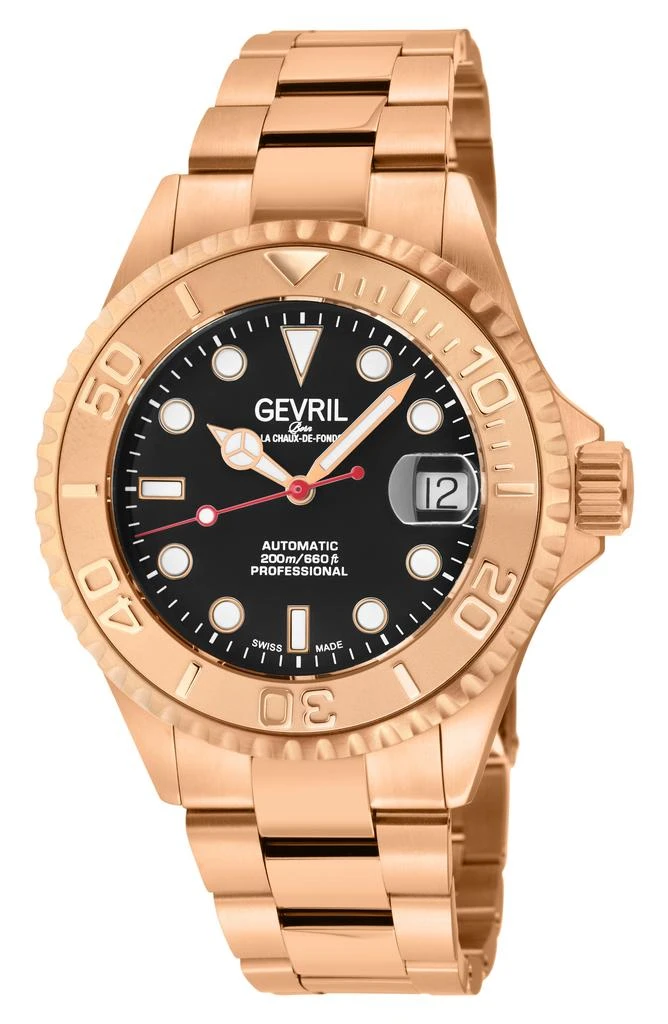 Gevril Wall Street Swiss Automatic Bracelet Watch, 39mm