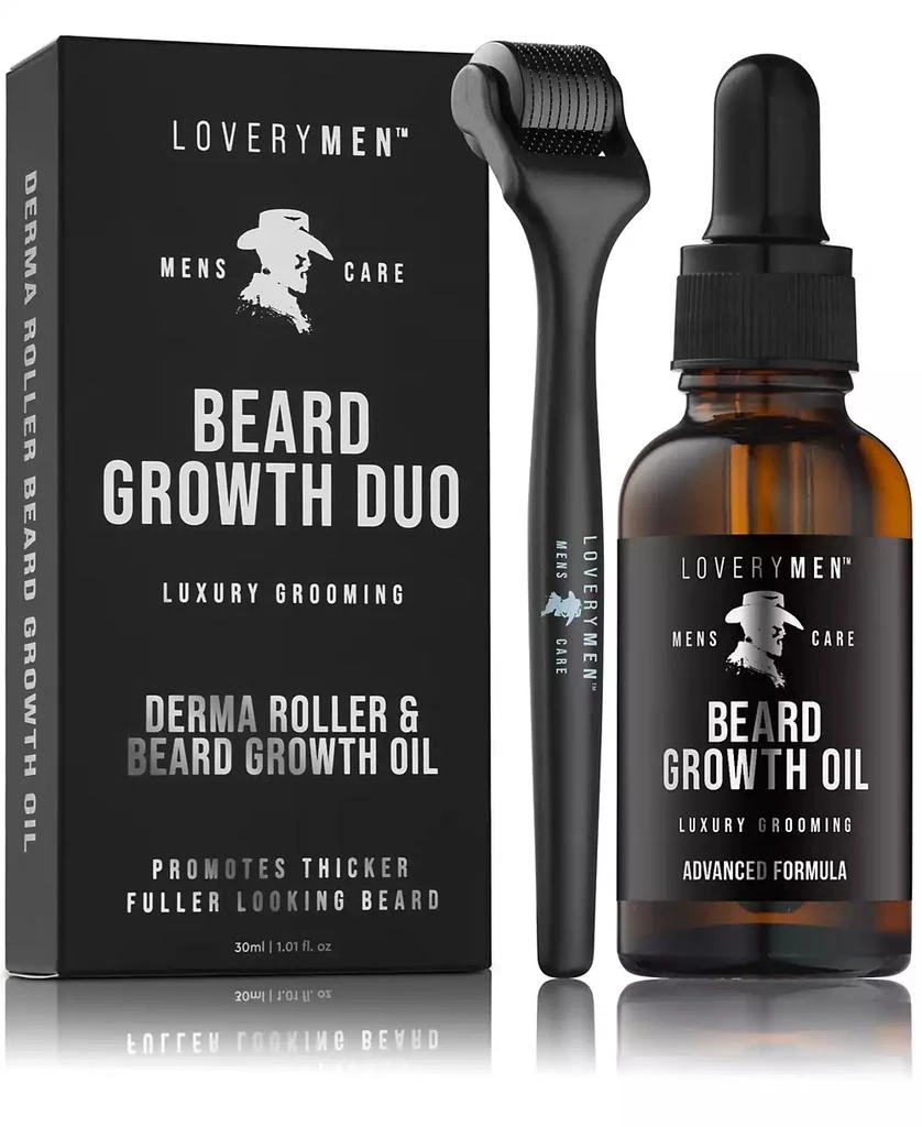 Lovery 2-Pc. LoveryMen Derma Roller 
Beard Growth Oil Gift Set