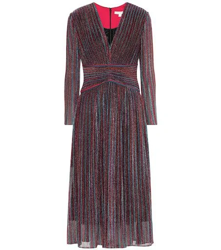 Jonathan Simkhai Metallic striped midi dress 1