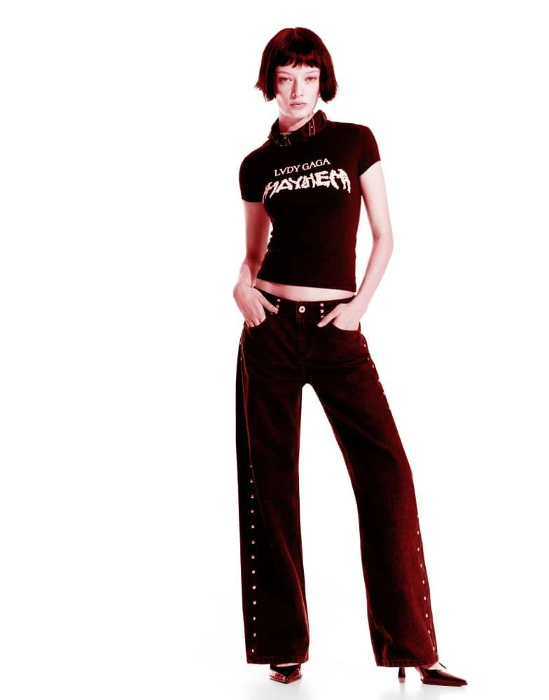 Bershka Bershka Lady gaga print short sleeve t-shirt in black 3