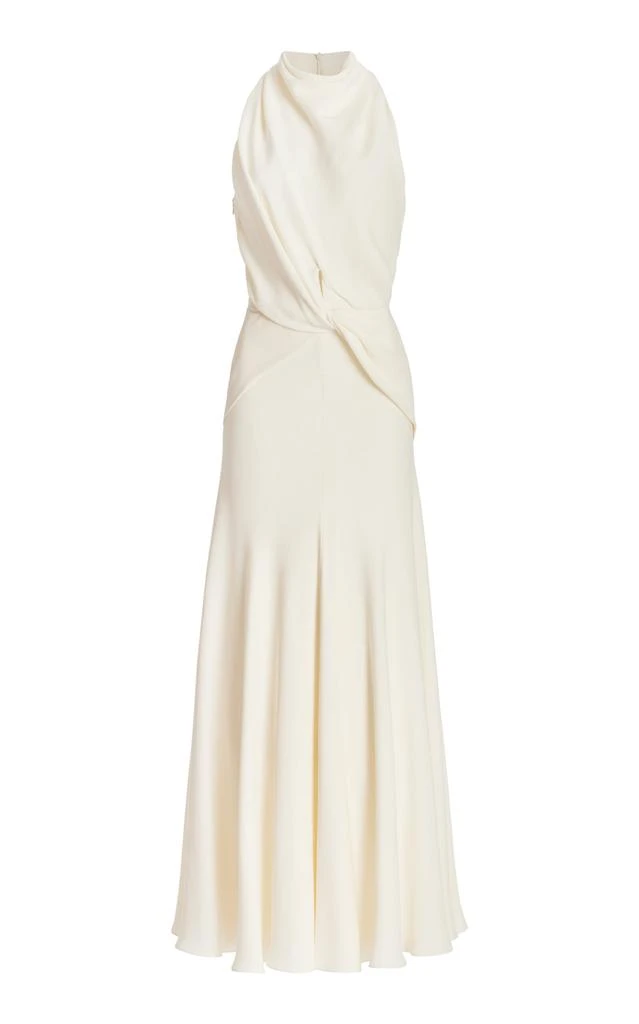 Brandon Maxwell Brandon Maxwell - The Valerie Draped Silk Maxi Dress - Ivory - US 10 - Moda Operandi 1
