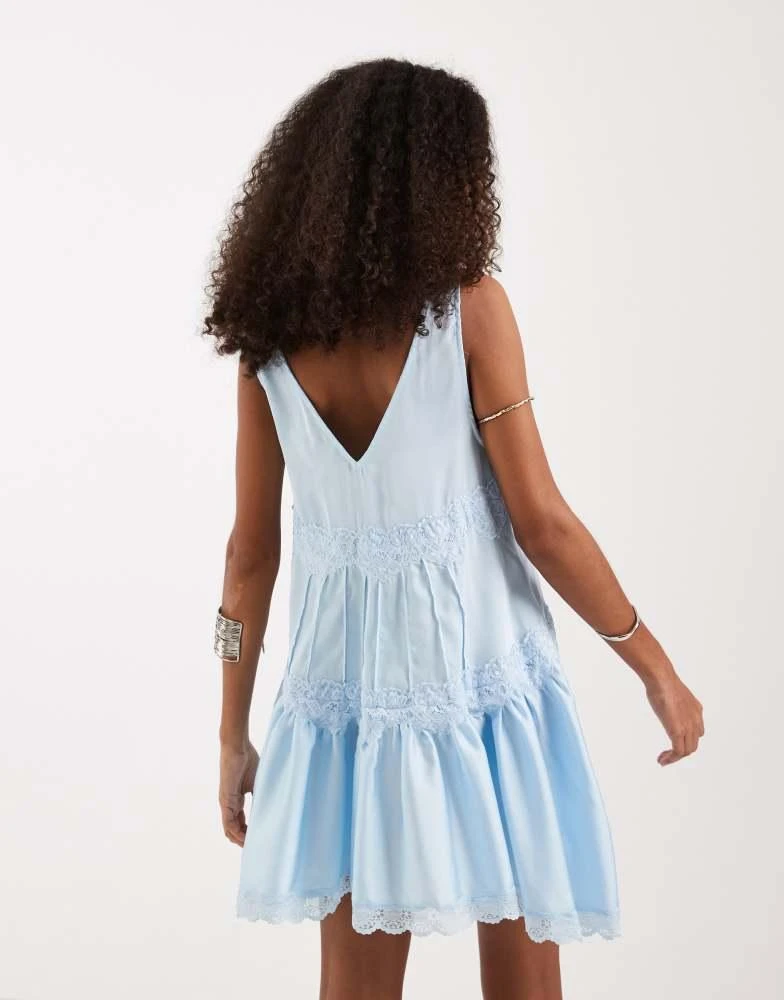 Free People Free People in this groove mini slip dress in light blue 2