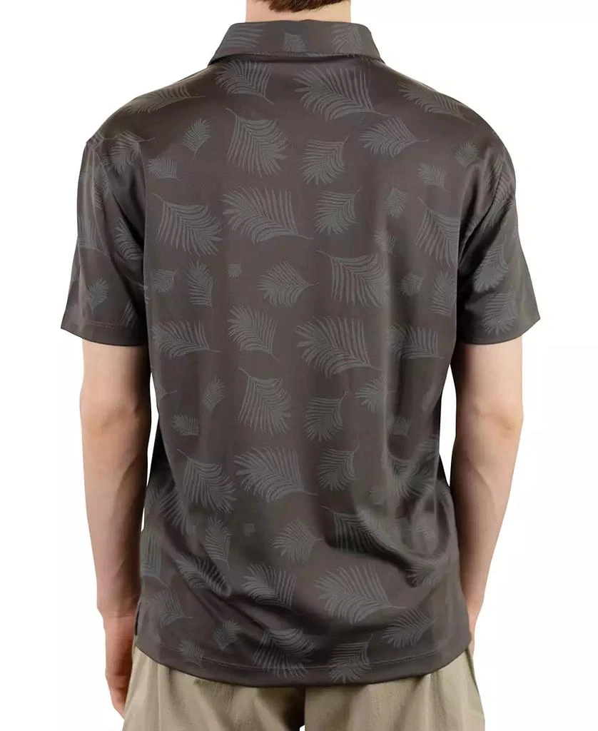Vintage 1946 Men's Short Sleeve Two-Tone Leaf Print Polo Shirt 2