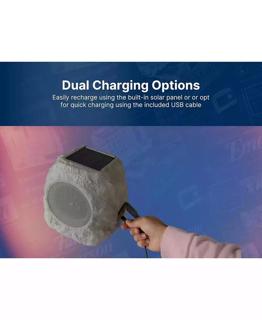 Emerson ERS-1002 Bluetooth Waterproof Outdoor Rock LED Speaker with Solar Charging 3