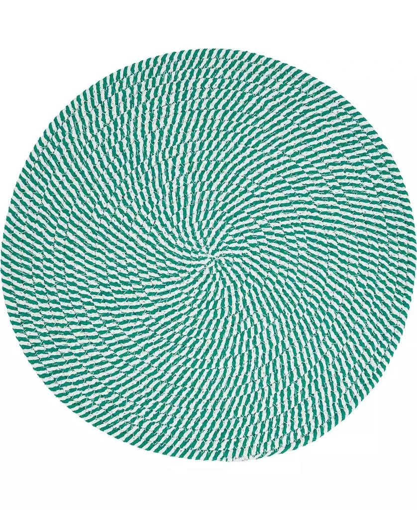Saro Lifestyle Stripe of Mint Placemats, 15" Round 2