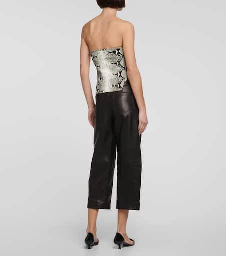 Khaite Snake-print strapless top 3