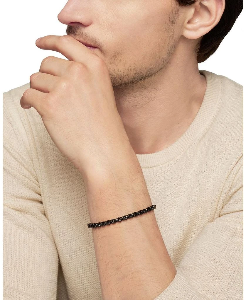 David Yurman David Yurma Men
s Box Chain Bracelet in Sterling Silver or Stainless Steel with 14K Yellow Gold, 5mm 2