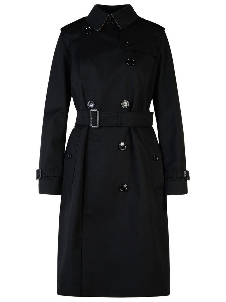 トレンチコート Burberry Kensington' Black Polyester Trench Coat Burberry Burberry 'Kensington' Black Polyester Trench Coat