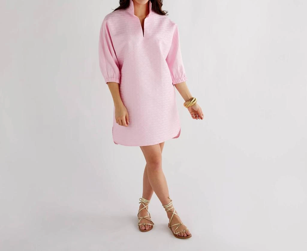 knee length dresses for ladies Jolie Moi Valery Button Collar Dress, Light Pink – Jolie Moi Retail main image 1