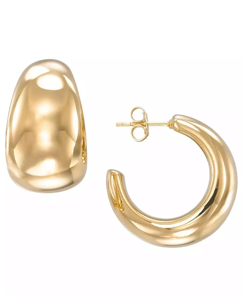 Macy's High Polished Bold C Shape Hoop Earrings in 18k Yellow Gold Over Sterling Silver 2