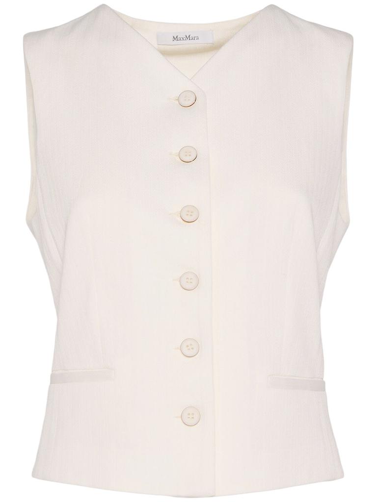 ベスト・ジレ Max Mara LANOSO4 - Teddy fabric vest cape Teddy-fabric gilet cape, colonial | 