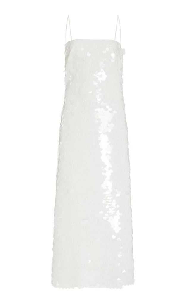 The New Arrivals Ilkyaz Ozel The New Arrivals Ilkyaz Ozel - Phoenix Sequined Midi Dress - White - FR 36 - Moda Operandi 1
