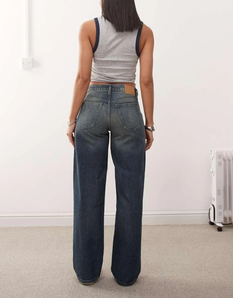 Weekday Weekday Ample low waist baggy fit jeans in heavy blue wash 2