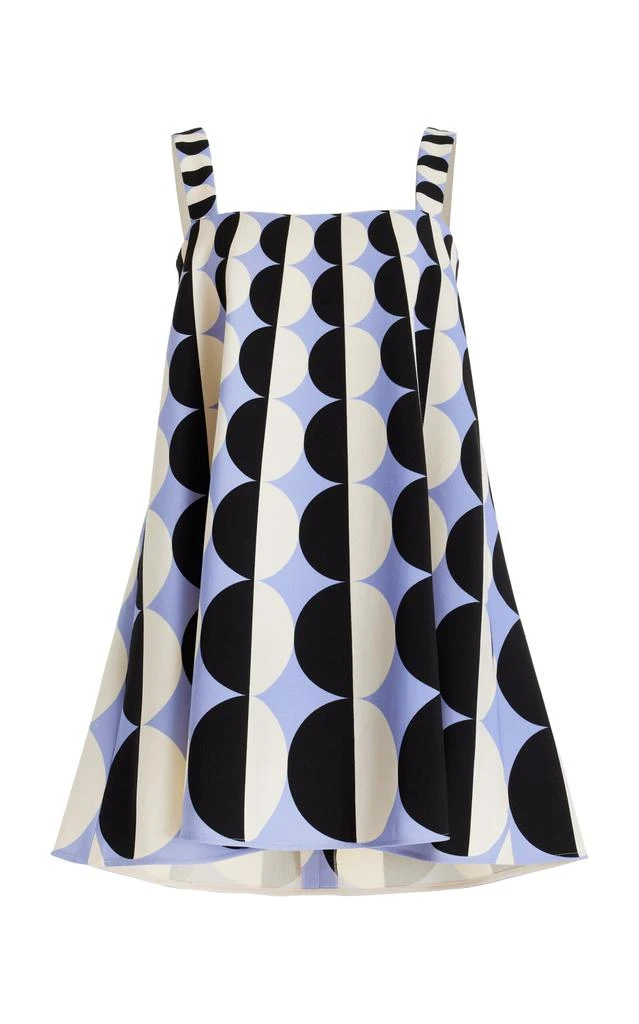 Oscar de la Renta Oscar de la Renta - Printed Stretch-Wool Mini Dress - Light Blue - S - Moda Operandi 1