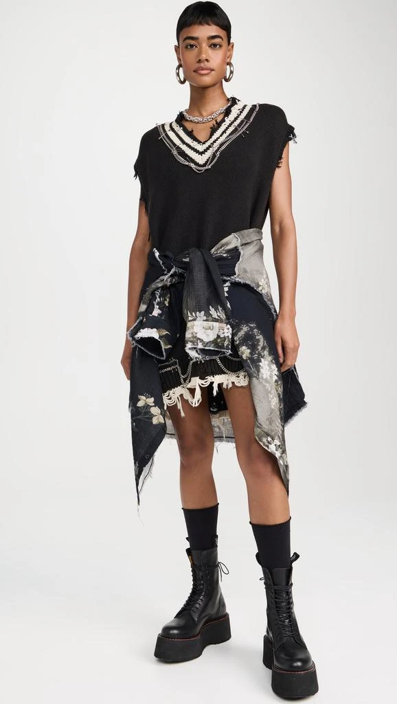 open lace back dress Plaid Long Vest – Grey Suede main image 0