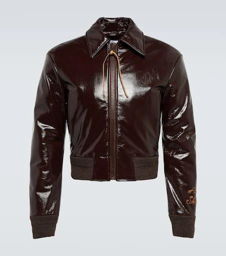 Acne Studios Embroidered patent leather jacket 1