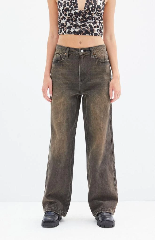 PacSun Cali Brown Tint Baggy Boyfriend Jeans 1
