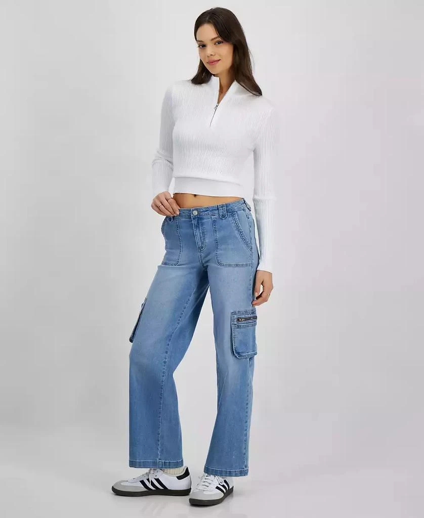 Celebrity Pink Juniors' Mid-Rise Wide-Leg Cargo Jeans 2