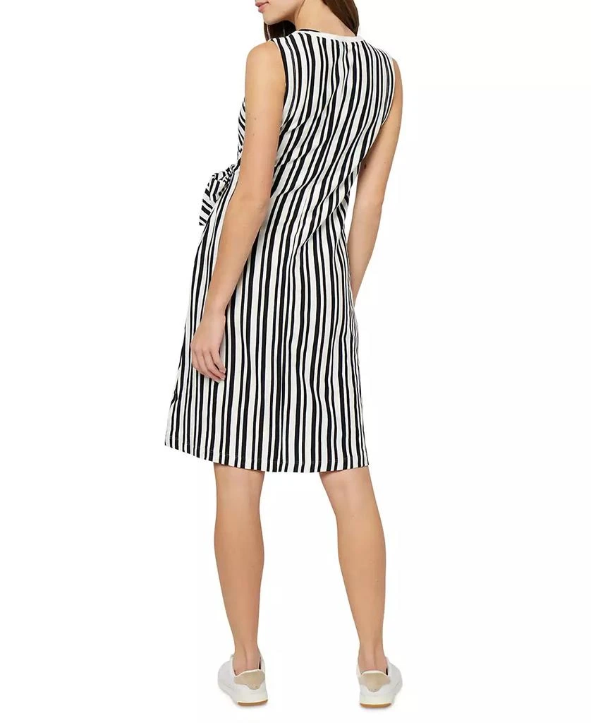 Three Dots Women's Karen Cotton Striped Side-Tie Dress 3