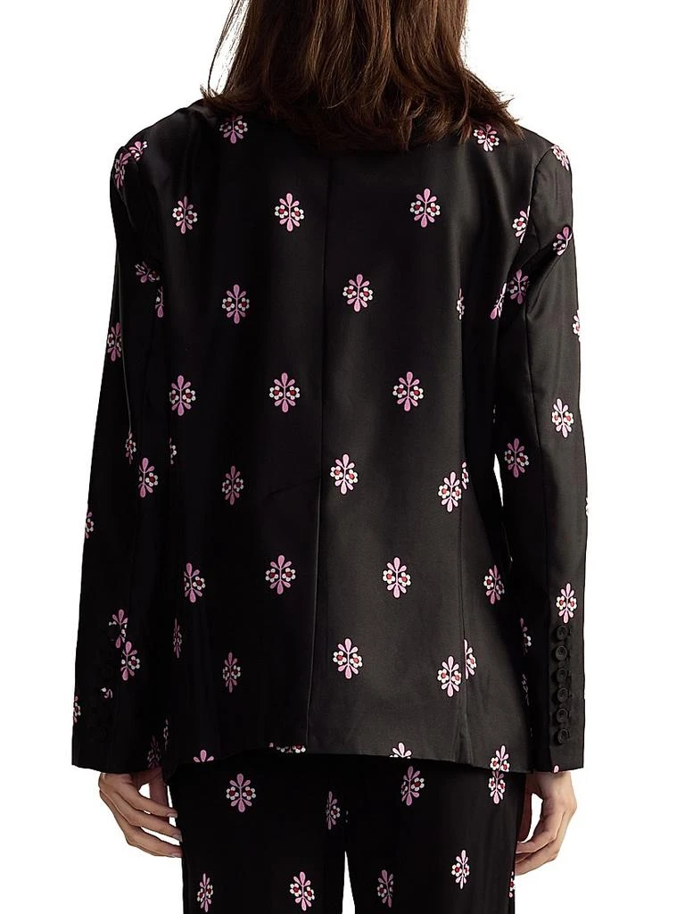 Cynthia Rowley Floral Silk Twill Notch-Lapel Blazer 4