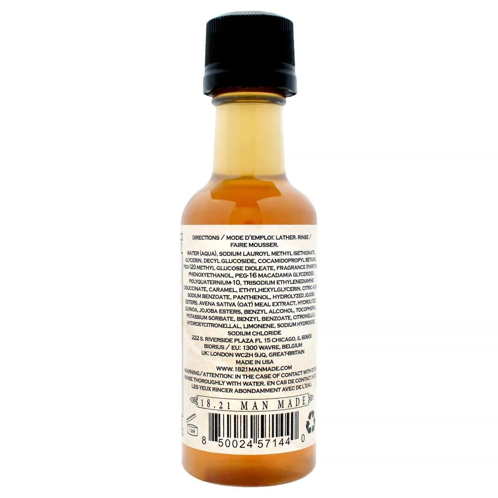 18.21 Man Made 3-In-1 Man Made Wash - Spiced Vanilla by  for Men - 1.7 oz Shampoo, Conditioner and Body Wash 3