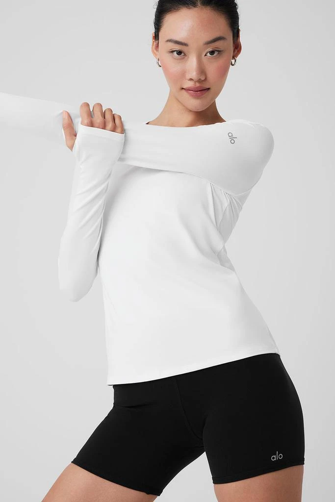 Alo Alosoft Finesse Long Sleeve - White 4